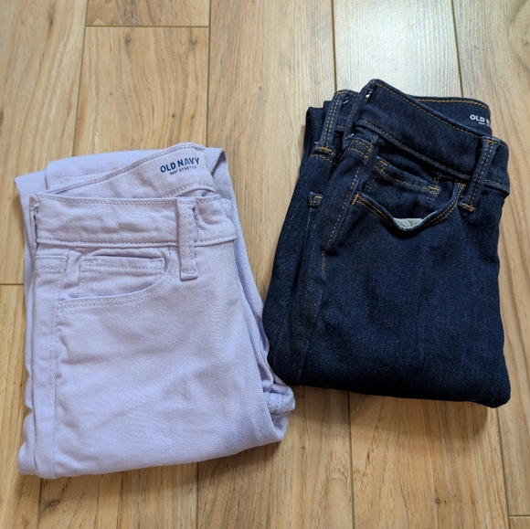 Old Navy Girls Rockstar Jeggings Bundle | Size 12 | Lavender & Dark Wash 2 Pr - Picture 7 of 7